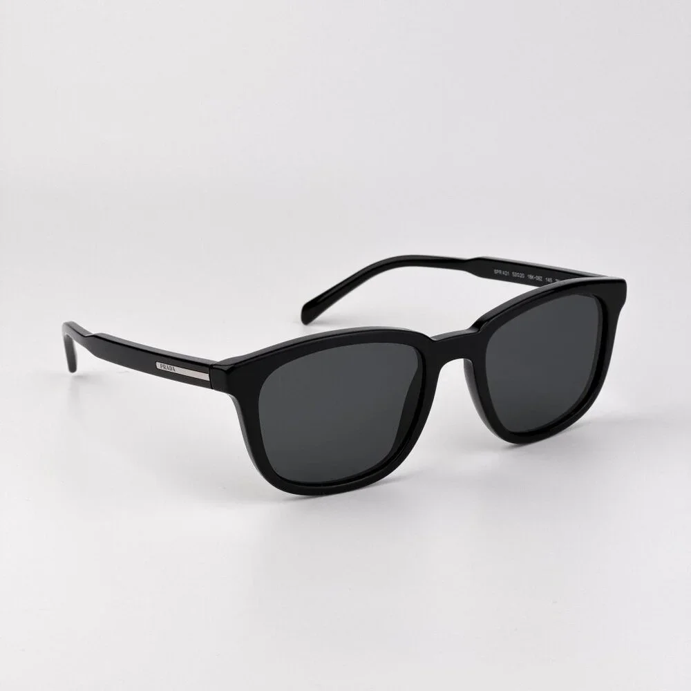 Prada PRA21S Square Sunglasses – Black Frame Dark Grey Lenses | Model 16K08Z